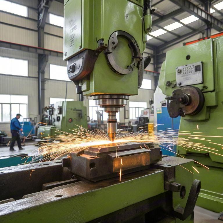 High-speed vertical lathe machining workpiece